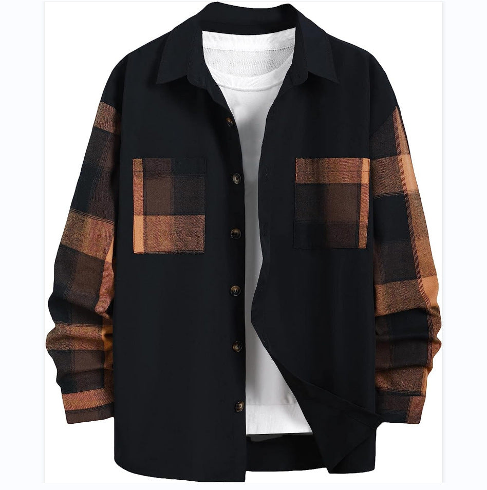 Plaid Long Sleeve Men's Casual Sweater