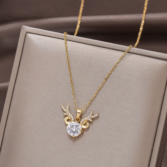 Deer Antler - Gold necklace