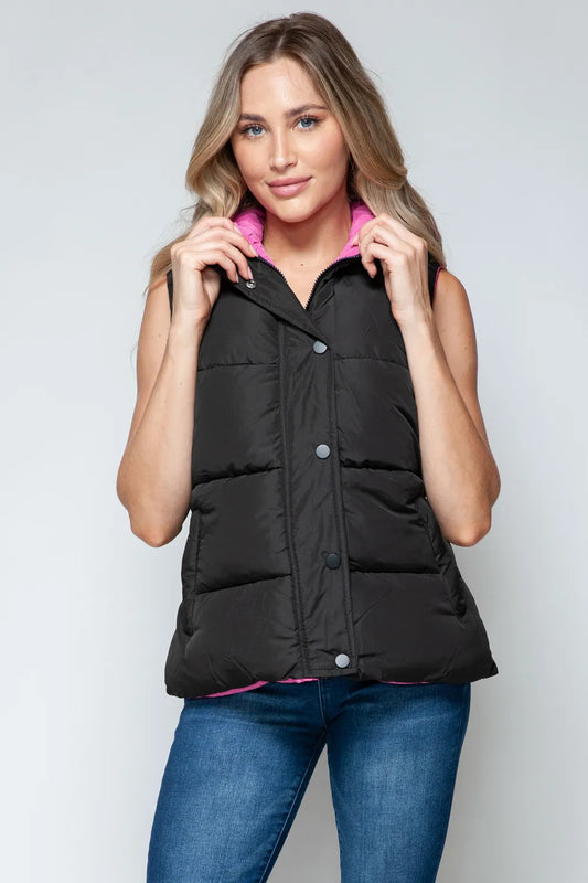 Snap And Zip - Hooded Vest